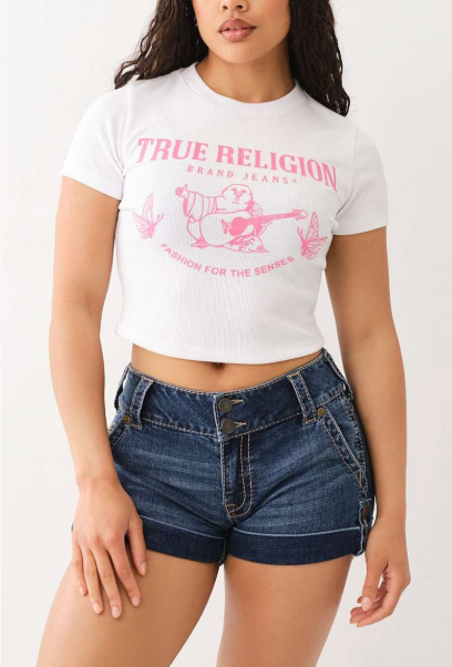 ALDT245-Graphic Fitted Crop Tee