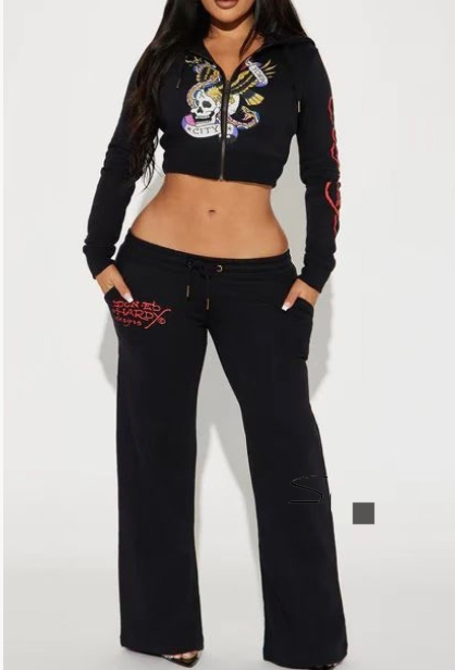 ALES254-Graphic Tracksuit Set