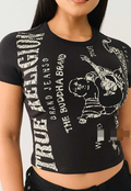 ALGT170-Graphic Print Crop Babe Tee