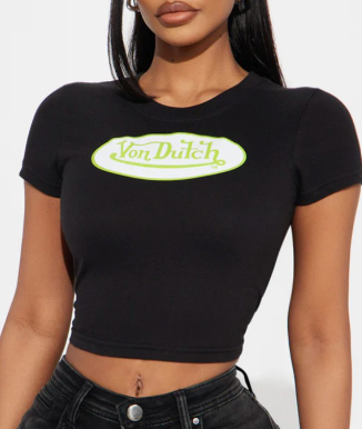 ALGT152-Letter Print Baby Tee
