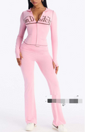 ALGS158-Letter Print Tracksuit Set