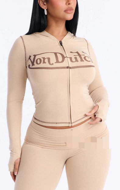 ALGS158-Letter Print Tracksuit Set