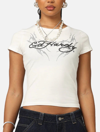 ALGT142-Graphic Print Crop Babe Tee