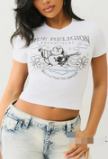 ALGT139-Graphic Print Crop Babe Tee