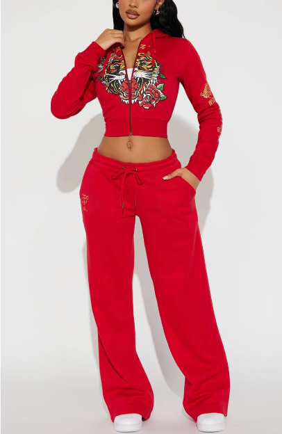 ALCS468-Graphic Tracksuit Set