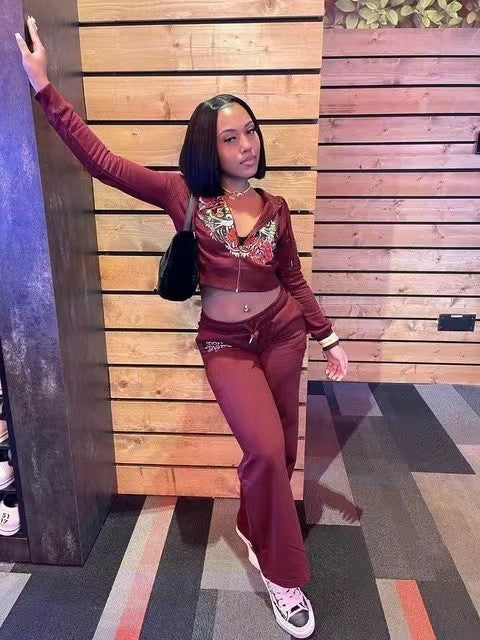 ALOO468-Graphic Tracksuit Set