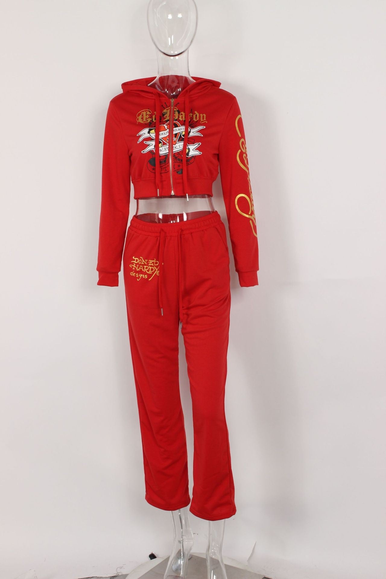 ALOO468-Graphic Tracksuit Set