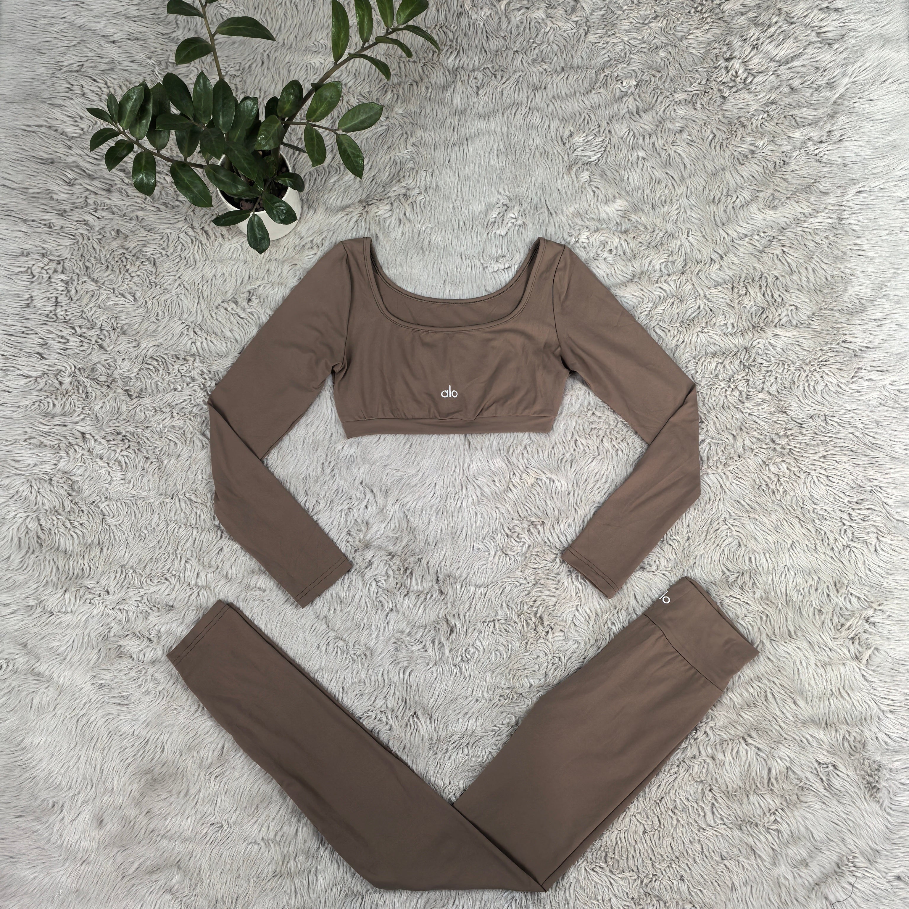 AL043-Top And High-Waist Leggings Set