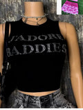 ALT218-Rhinestone Crop Tank