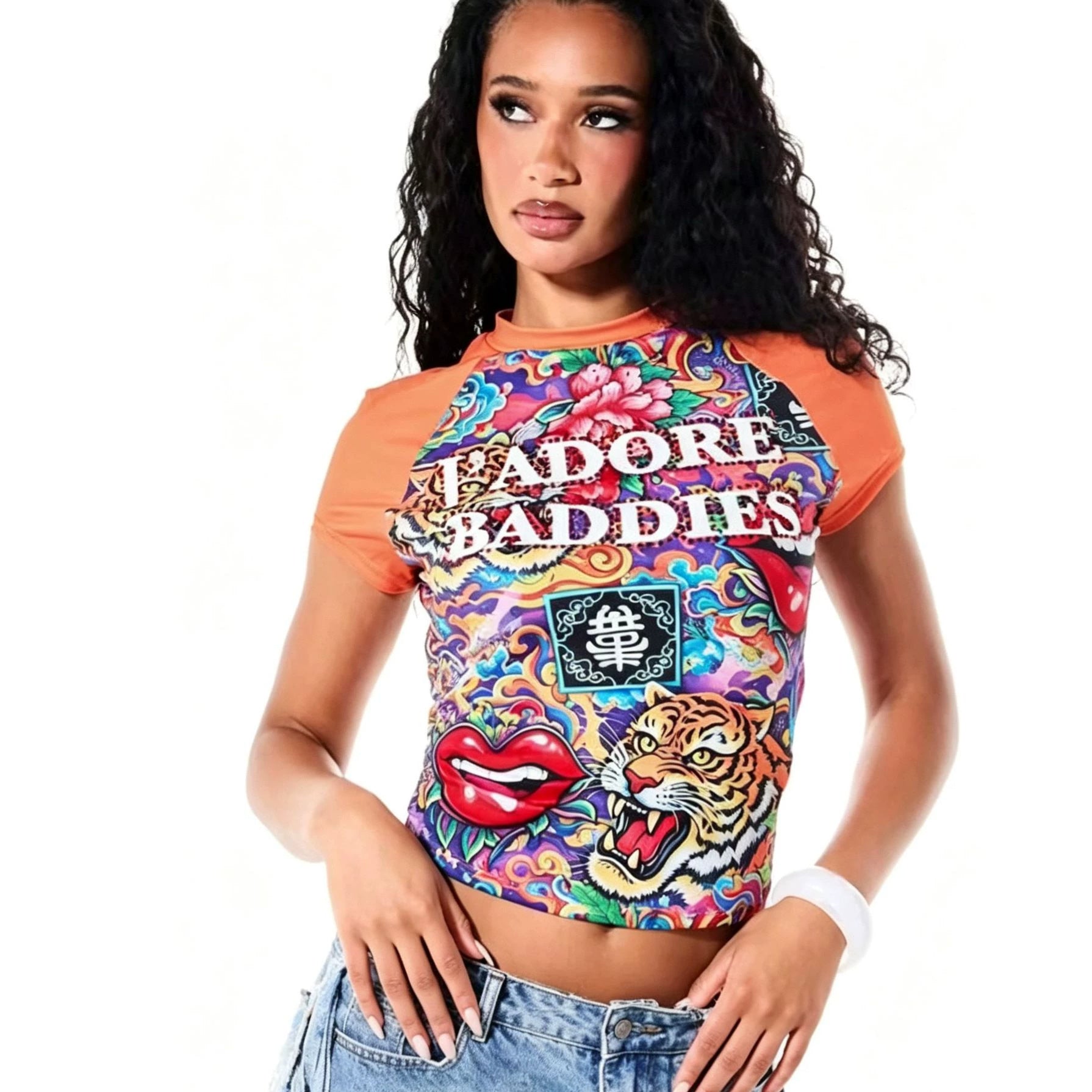 ALT216-Graphic Letter Printed Tee