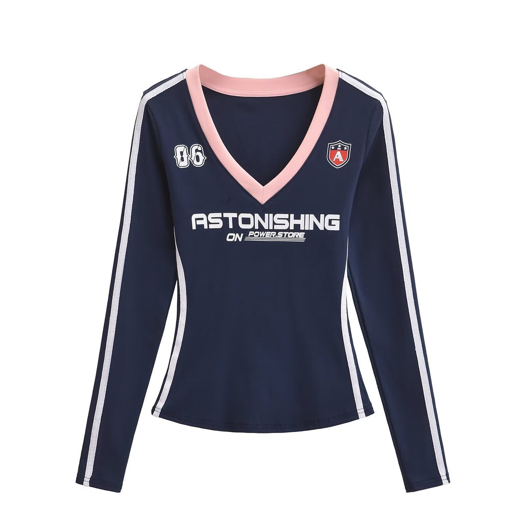 ALCS469-Long-sleeved shorts with letter print set