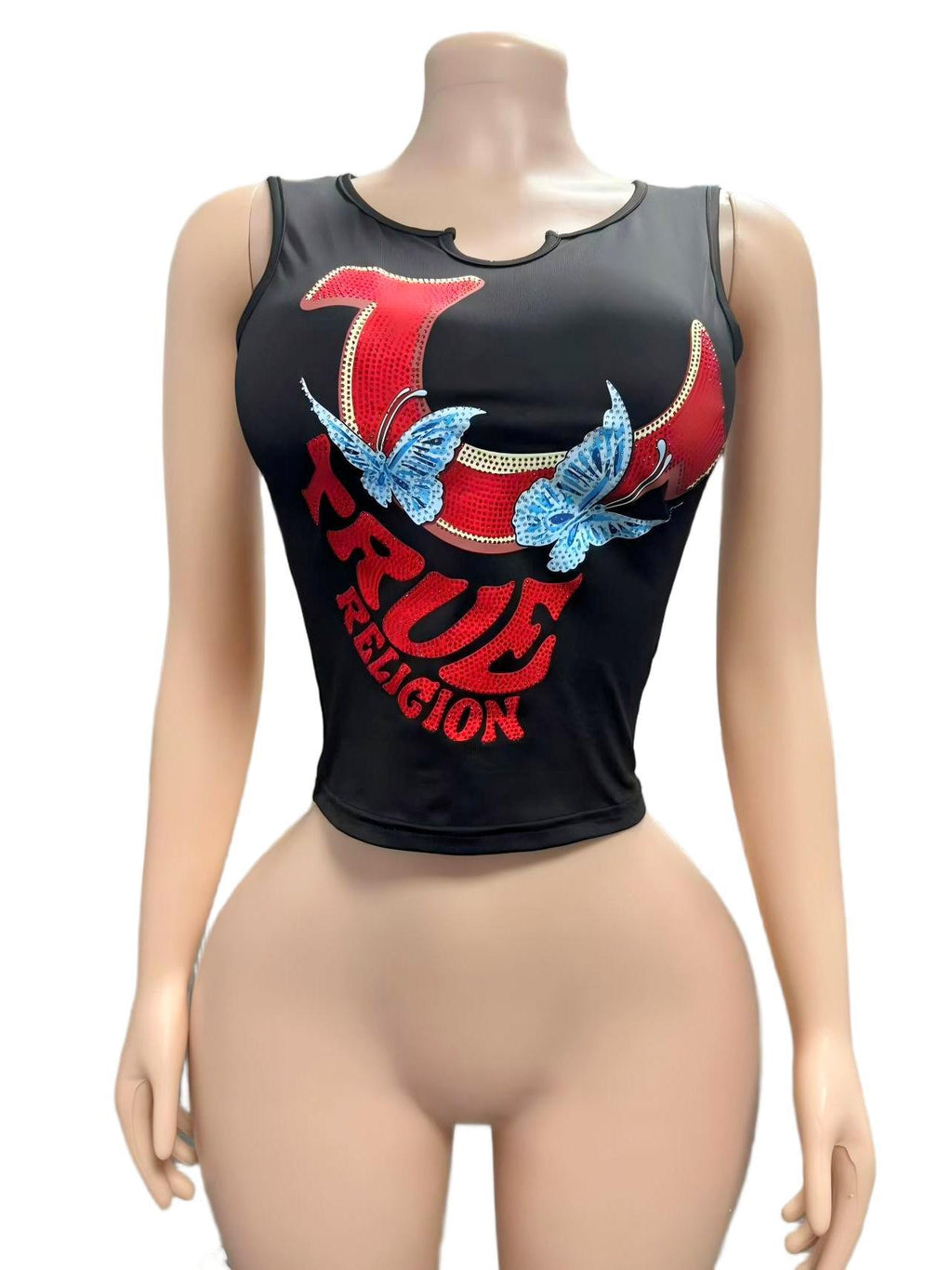 AL011-Rhinestone Tank Top