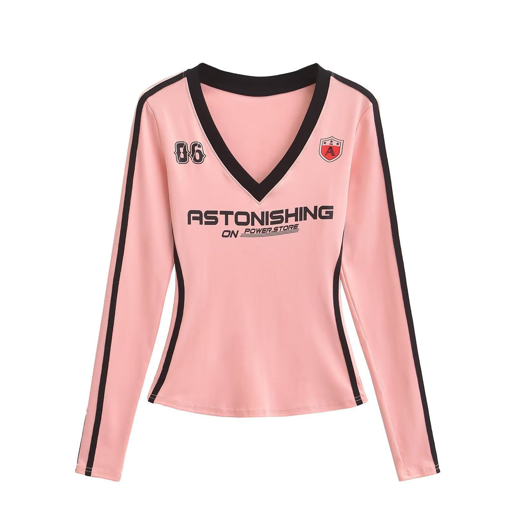 ALCS469-Long-sleeved shorts with letter print set