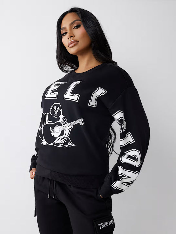 ALET236-Graphic Print Top