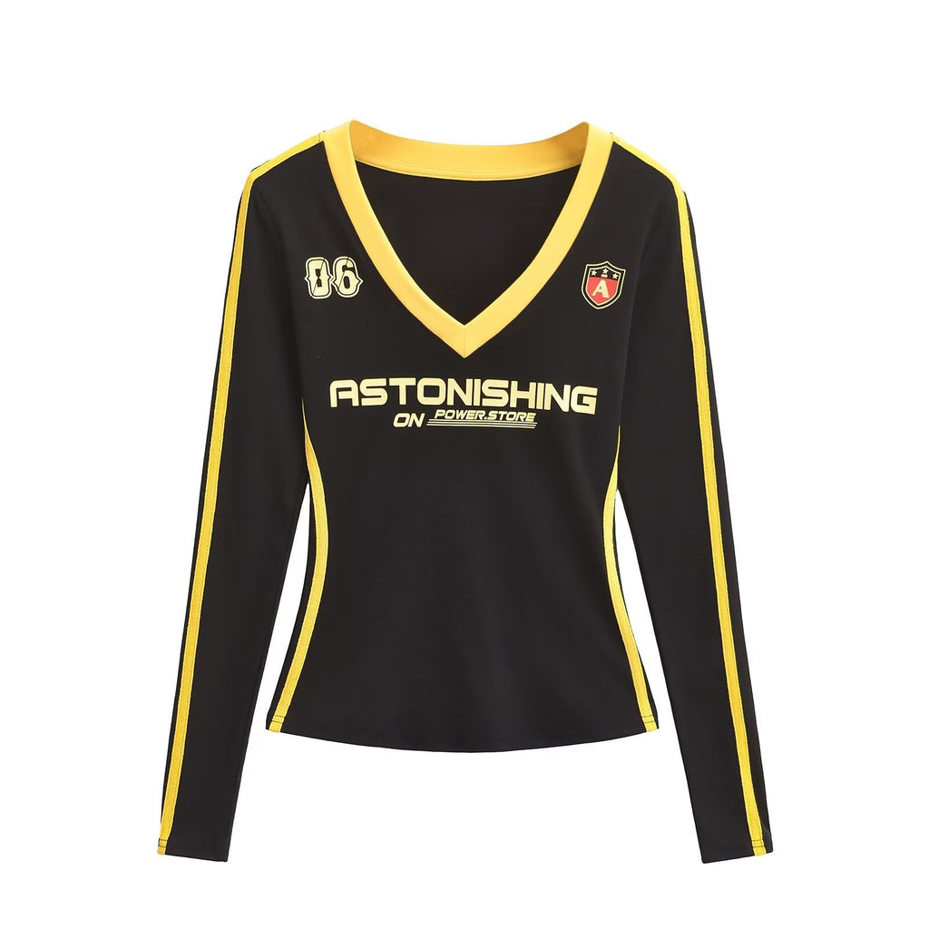 ALCS469-Long-sleeved shorts with letter print set