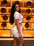 AL009-Graphic Mini Skirt Set