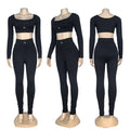 AL043-Top And High-Waist Leggings Set