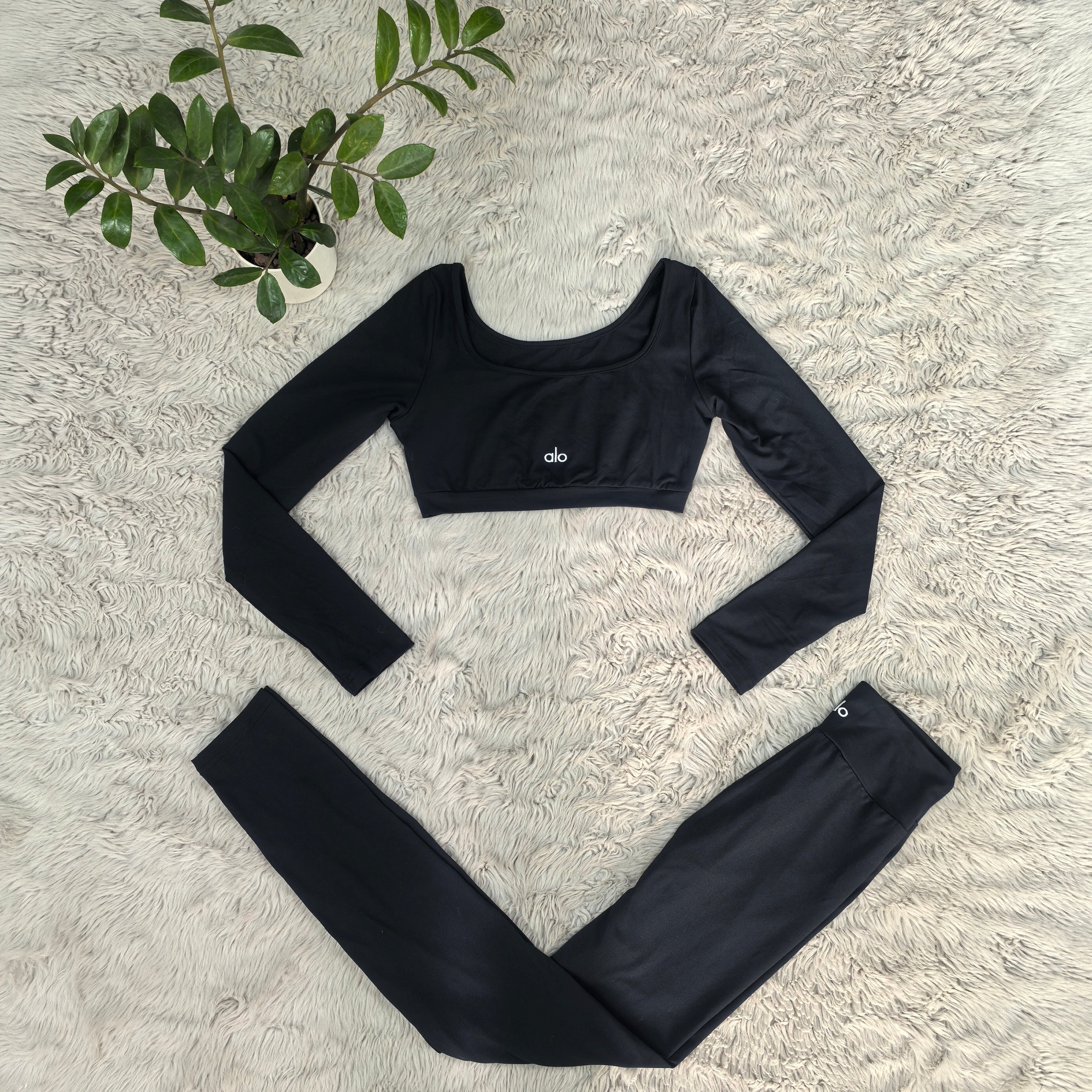 AL043-Top And High-Waist Leggings Set